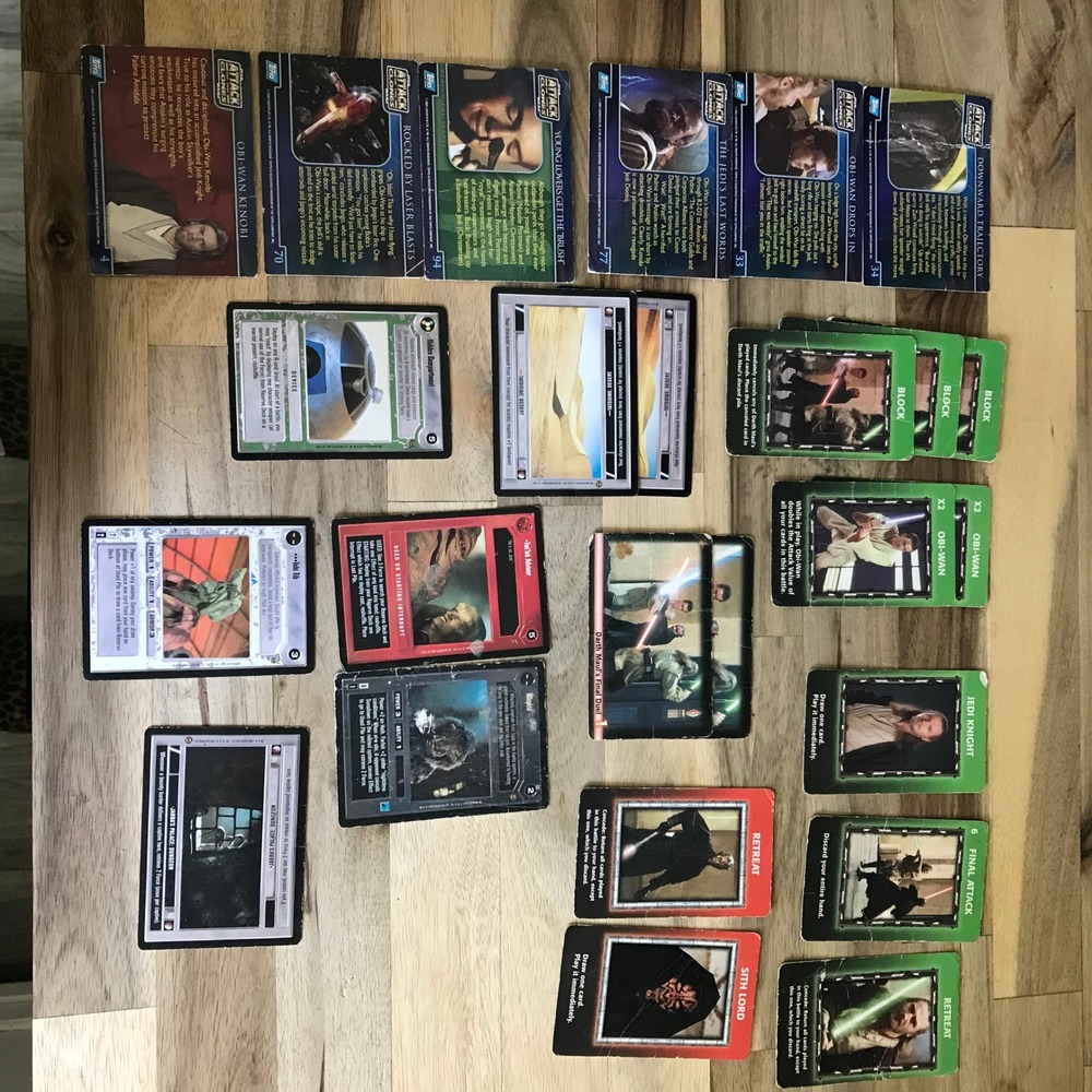 Vintage Star Wars Card Lot Topps Attack of the Clones Decipher CCG Yoda Obi-Wan